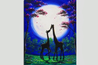 Paint Nite: Moonlit Giraffe Kiss
